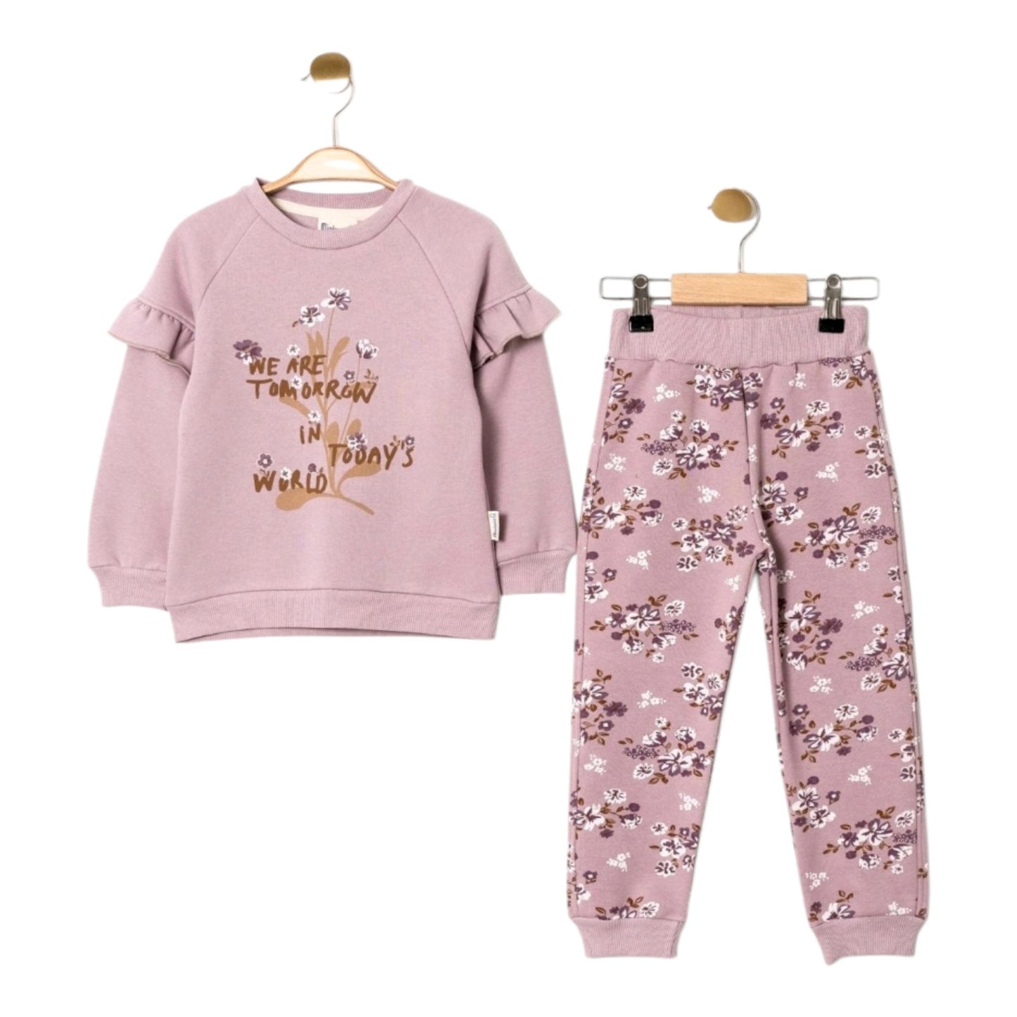 Παιδικό Σετ Κοριτσιού Φόρμα 2 τμχ – Dusty Pink Floral