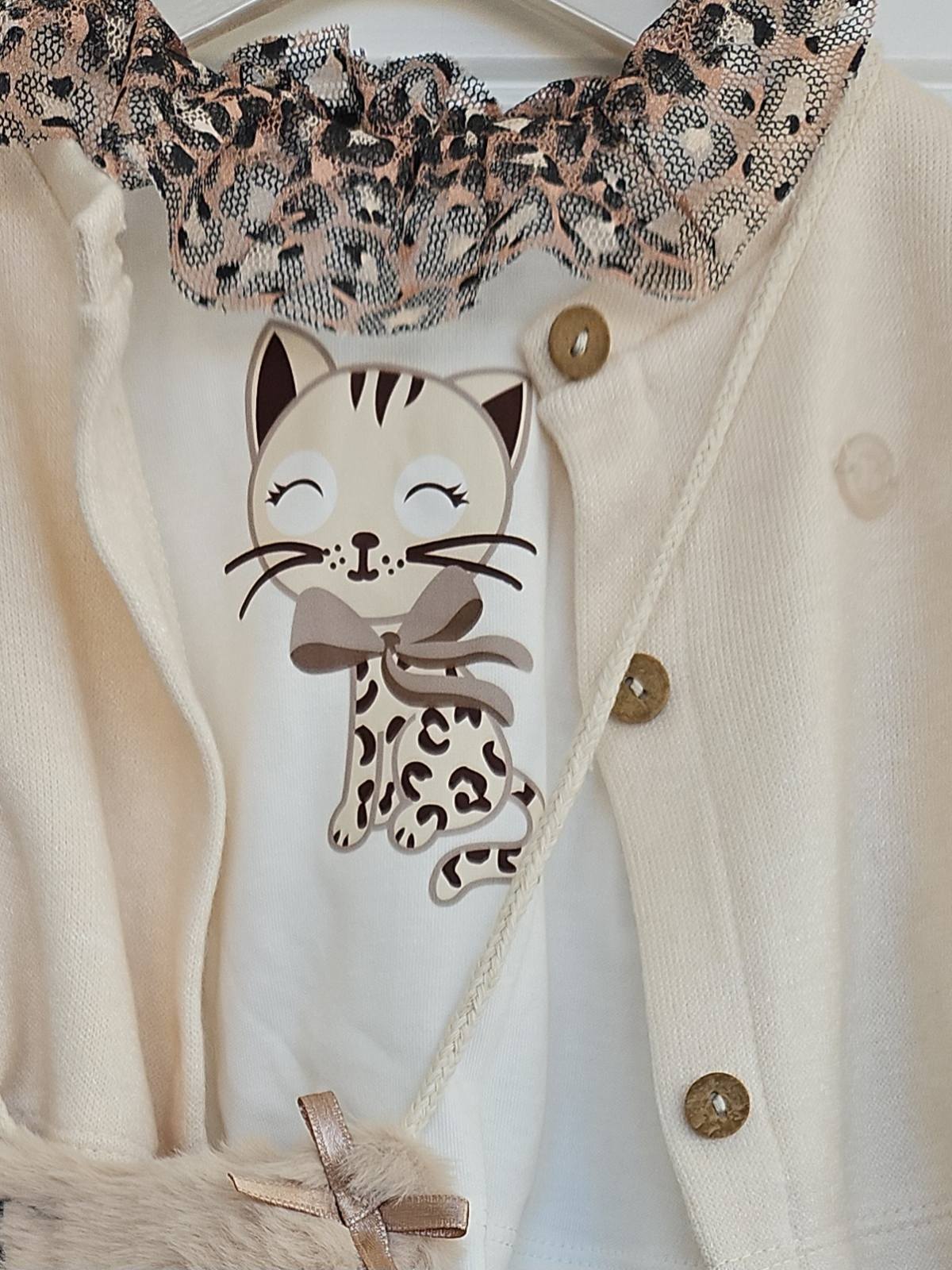 Παιδικό Σετ Κοριτσιού 4 τμχ – Μπλούζα, Ζακέτα, Τούλινη Φούστα & Τσαντάκι