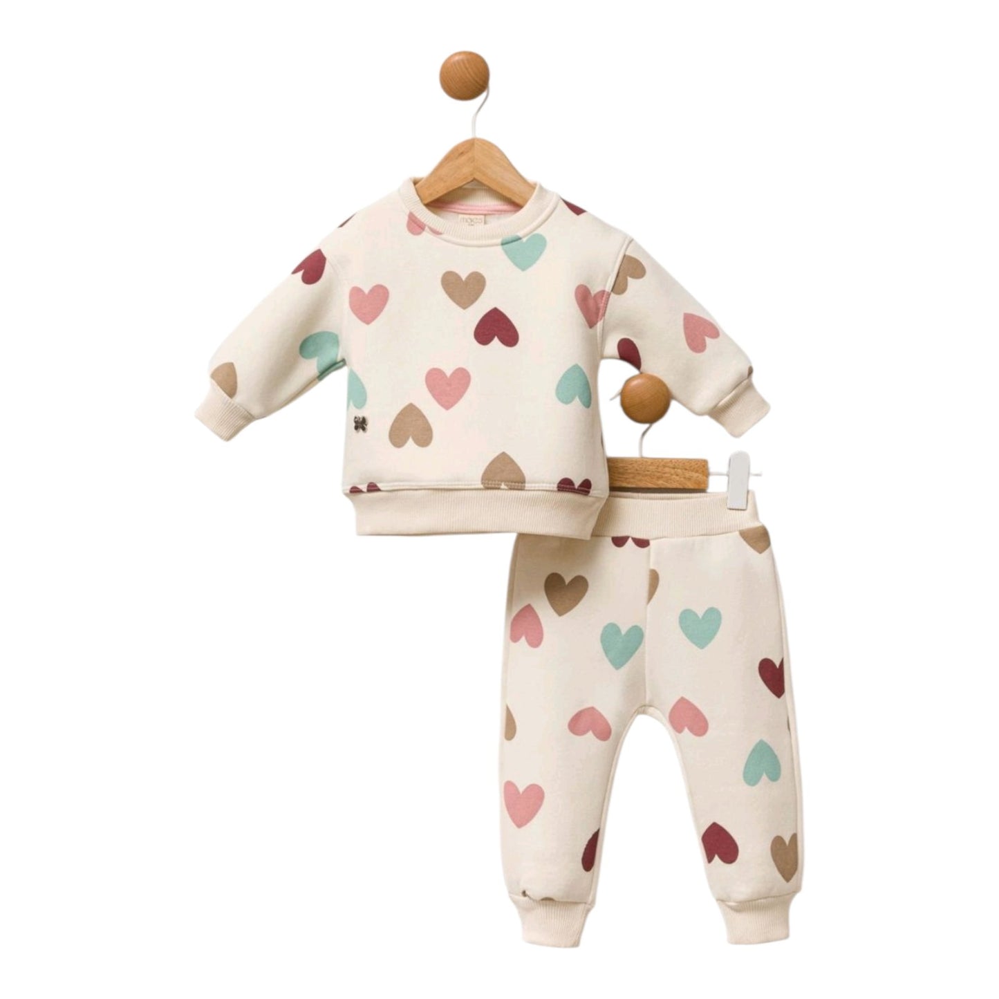 Παιδικό Σετ Κοριτσιού Φόρμα 2 τμχ – Πολύχρωμες Καρδιές