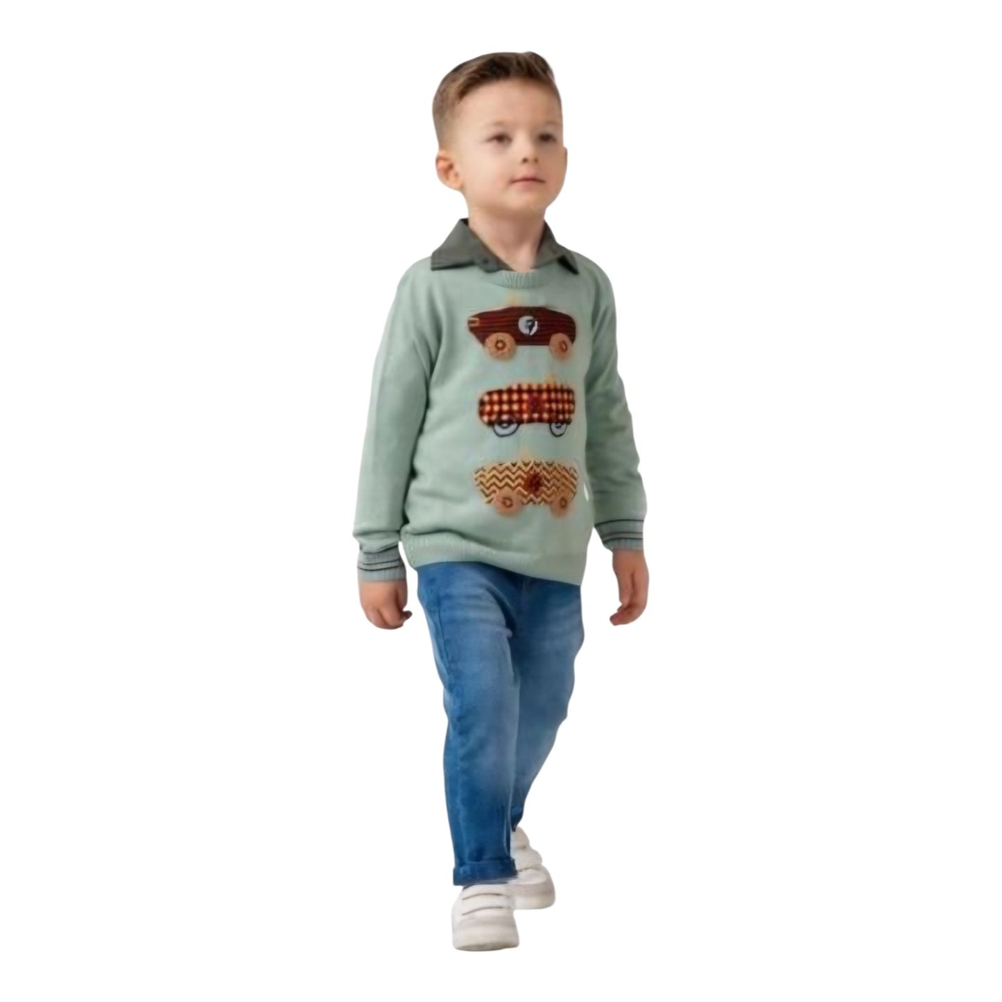 Παιδικό Σετ Αγοριού 3 τμχ – Πουλόβερ, Πουκάμισο & Τζιν