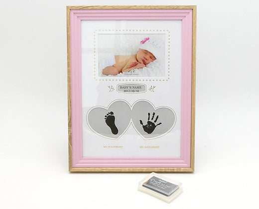 Ξύλινη Κορνίζα με Αποτύπωμα Bebe Ροζ