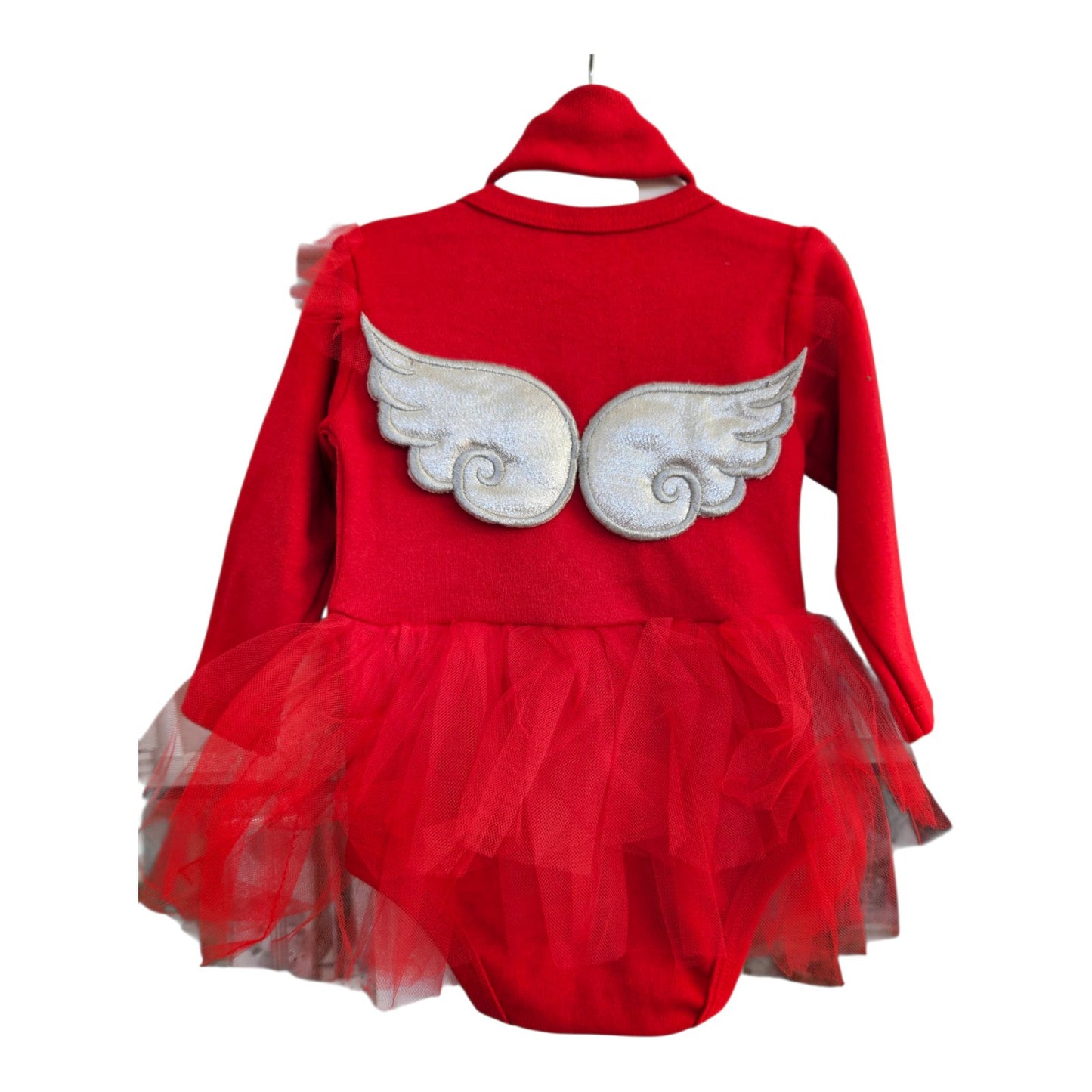 Βρεφικό Κορμάκι “Angel” με Τούλινη Φουστίτσα & Κορδέλα Μαλλιών (Σετ 2 τμχ)