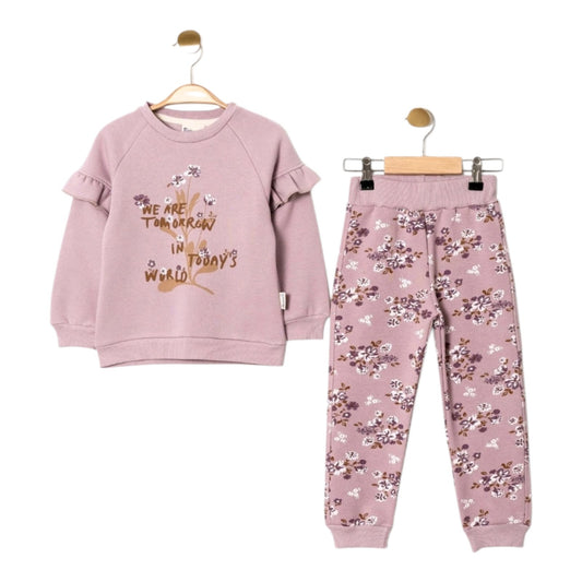 Παιδικό Σετ Κοριτσιού Φόρμα 2 τμχ – Dusty Pink Floral