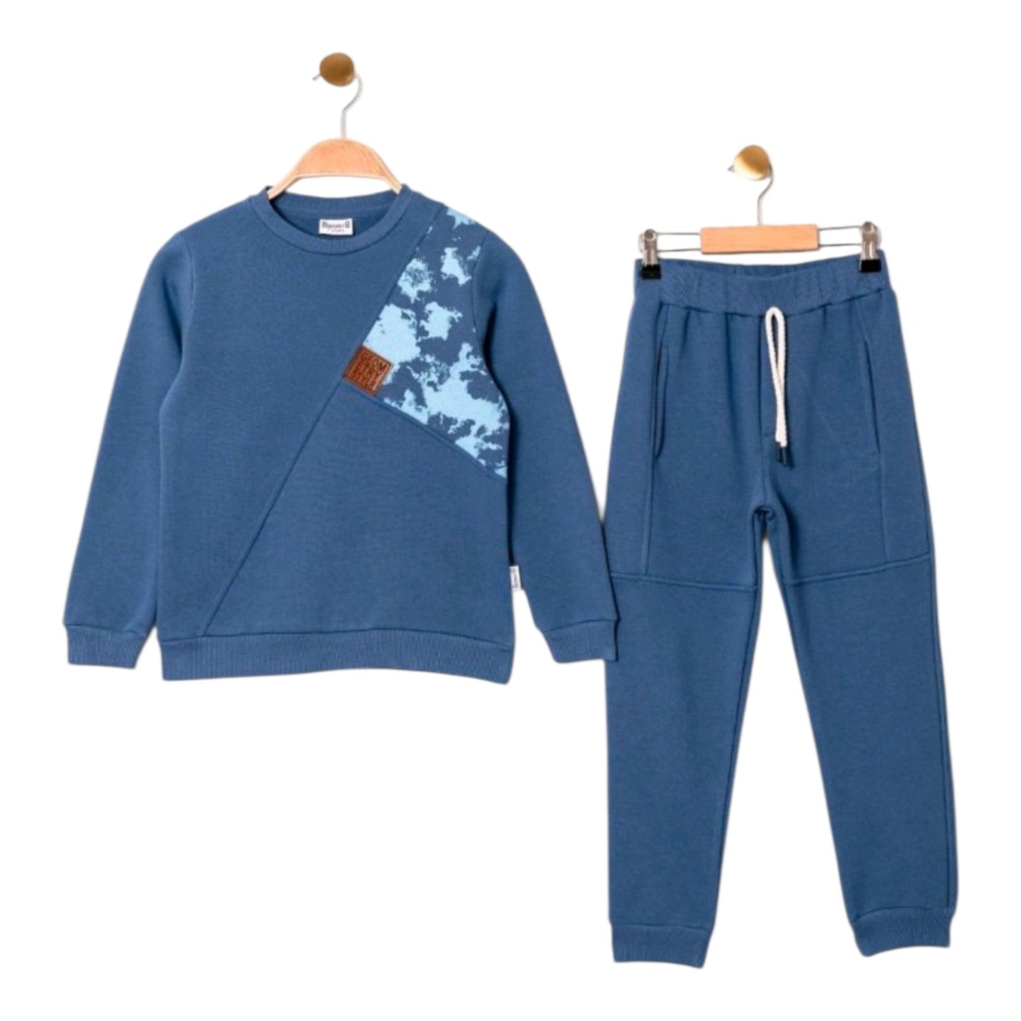 Παιδικό Σετ Αγoριού Φόρμα 2 τμχ – Μπλε με Μοντέρνες Λεπτομέρειες