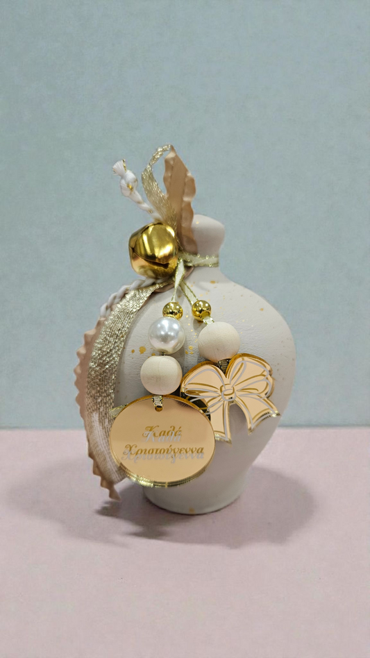 Χειροποίητος κεραμικός κουμπαράς "Καλά Χριστούγεννα"   CK1