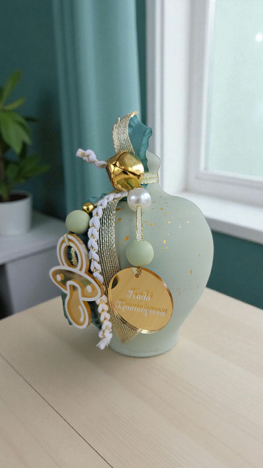 Χειροποίητος κεραμικός κουμπαράς "Καλά Χριστούγεννα"  CK4